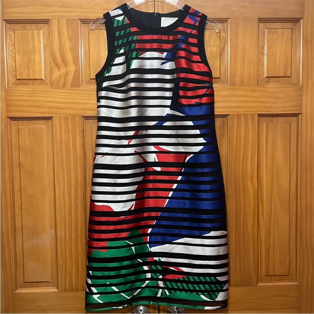 Boss Danyna Red and Blue Sheath Mini Dress